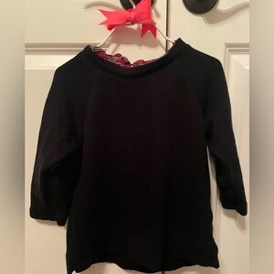 Crewcuts Girls Navy Blue 3/4 Sleeve Ruffle Neck Sweater